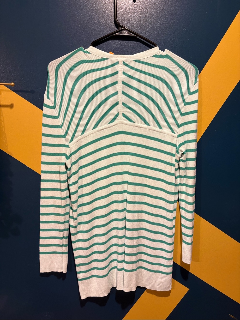 Tory Burch Green & Mint Striped Long Sleeve Top EUC - Picture 5 of 6
